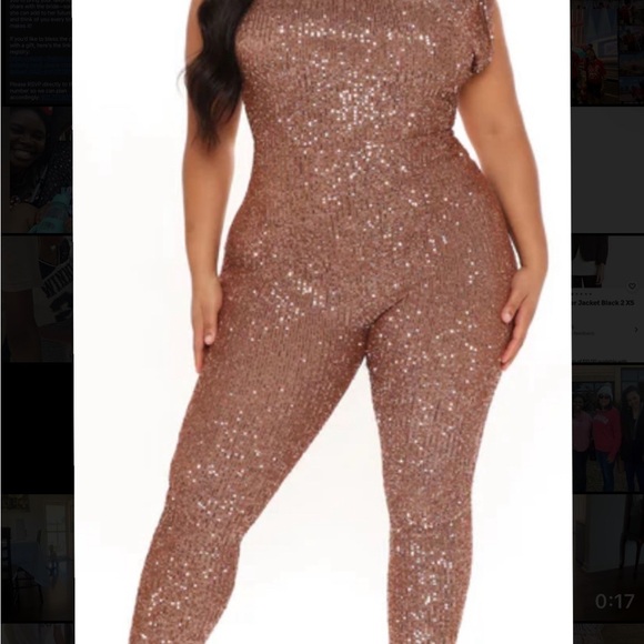 Fashion Nova Shimmering Sequin Jumpsuit, S. XL - Picture 9 of 11